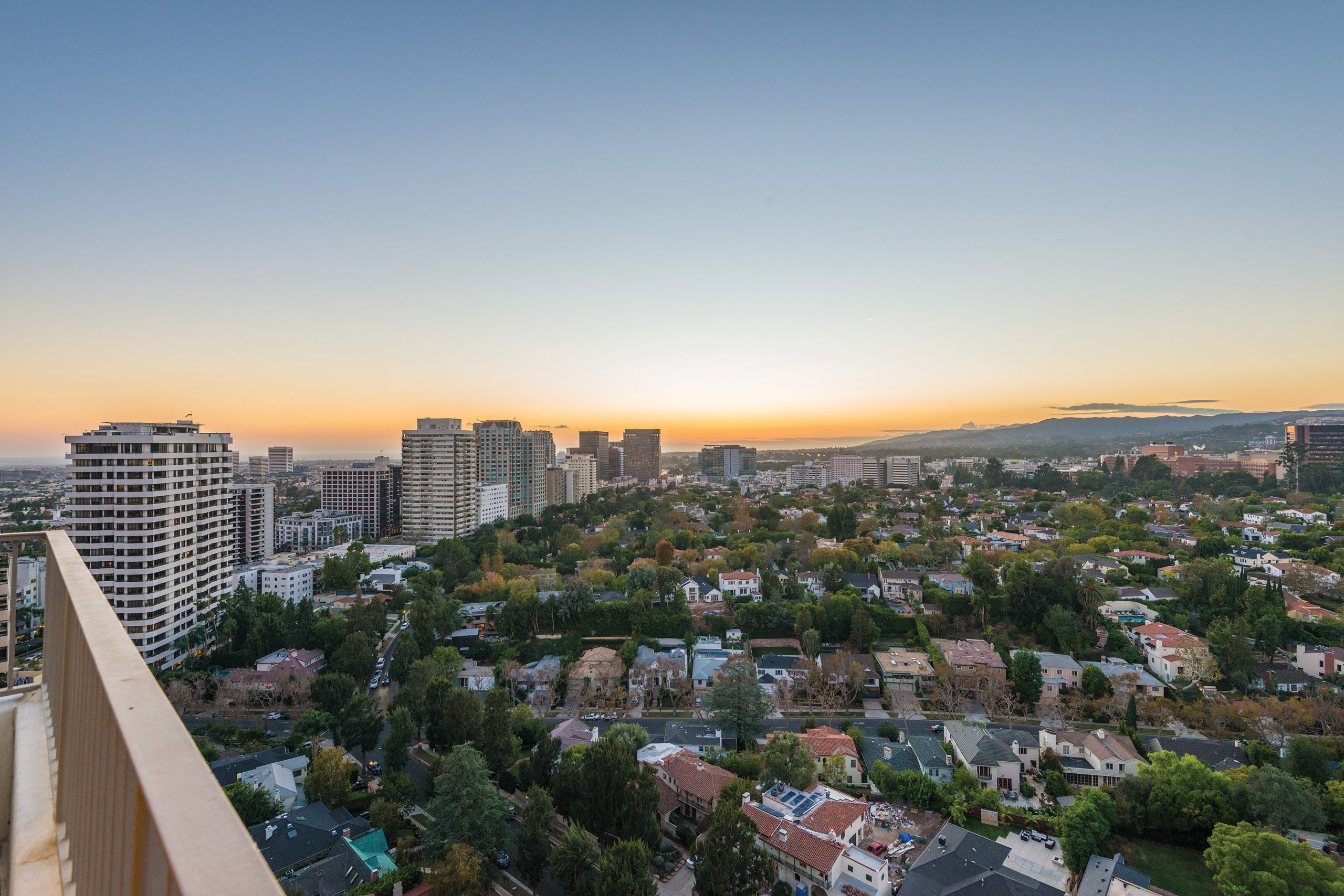 Views from balcony of city